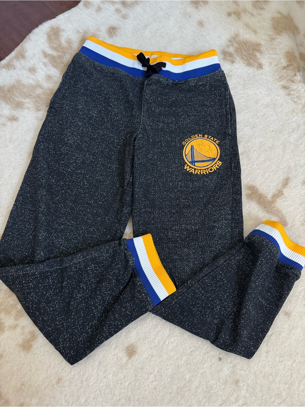 Kids Black Marled Jogger Sweatpants